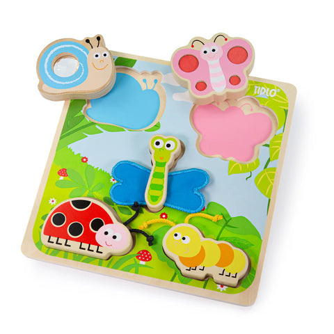 Touch and Feel Puzzle-Early years Games & Toys, Games & Toys, Sound. Peg & Inset Puzzles, Tactile Toys & Books, Tidlo, Wooden Toys-Insects-Learning SPACE