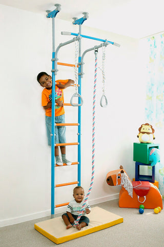 Family Monkey Bars and Wall Climbing System - Pressure and Wall Mounted-Indoor Swings,Movement Breaks,Sensory Climbing Equipment-Learning SPACE